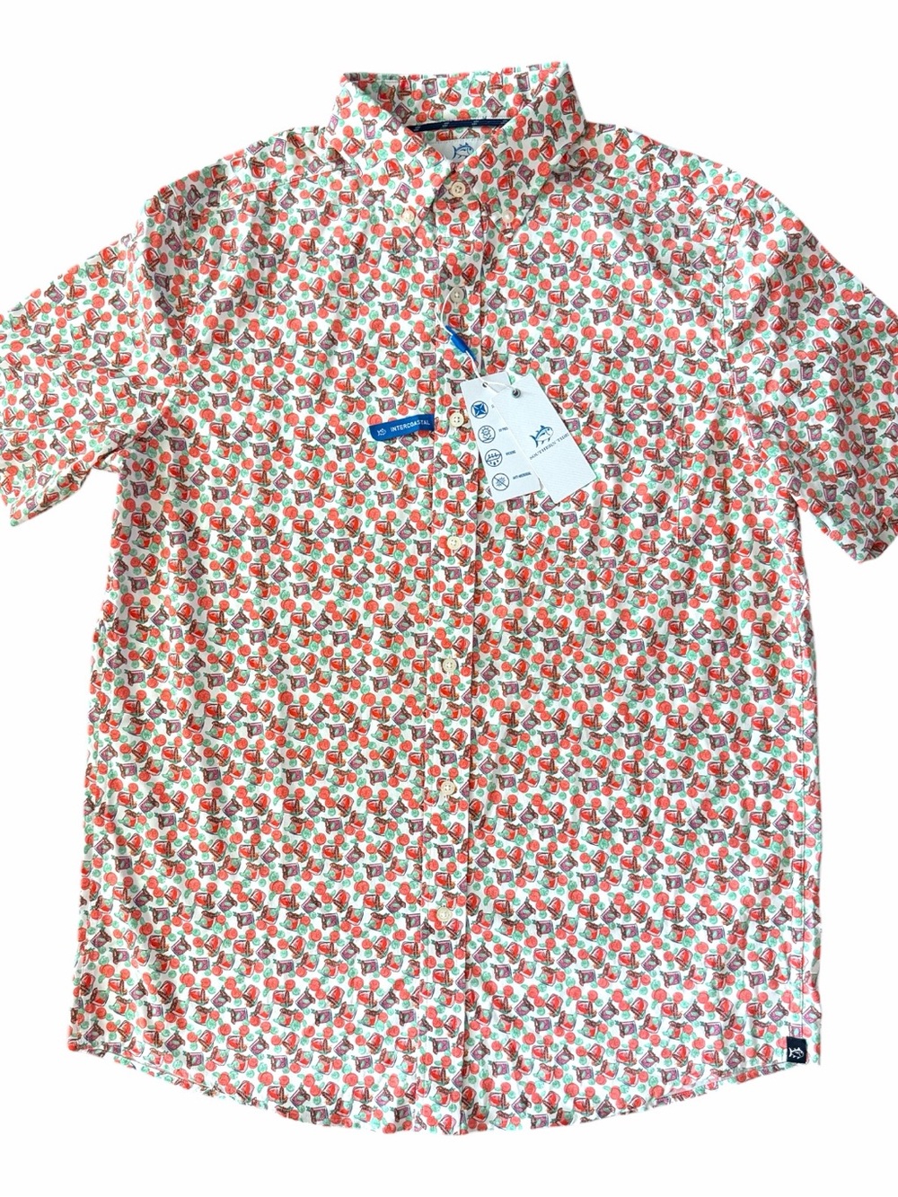 Southern Tide Paloma Paradise Intercoastal Sjort Sleeve Sport Shirt - Med - NWT